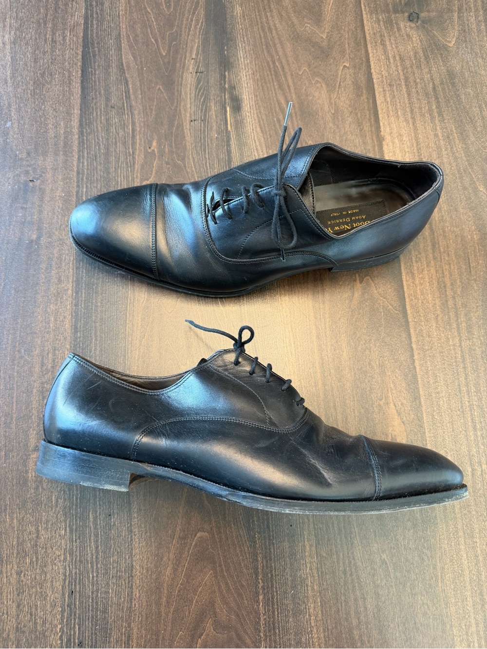 To Boot Black Leather Cap-Toe Oxfords